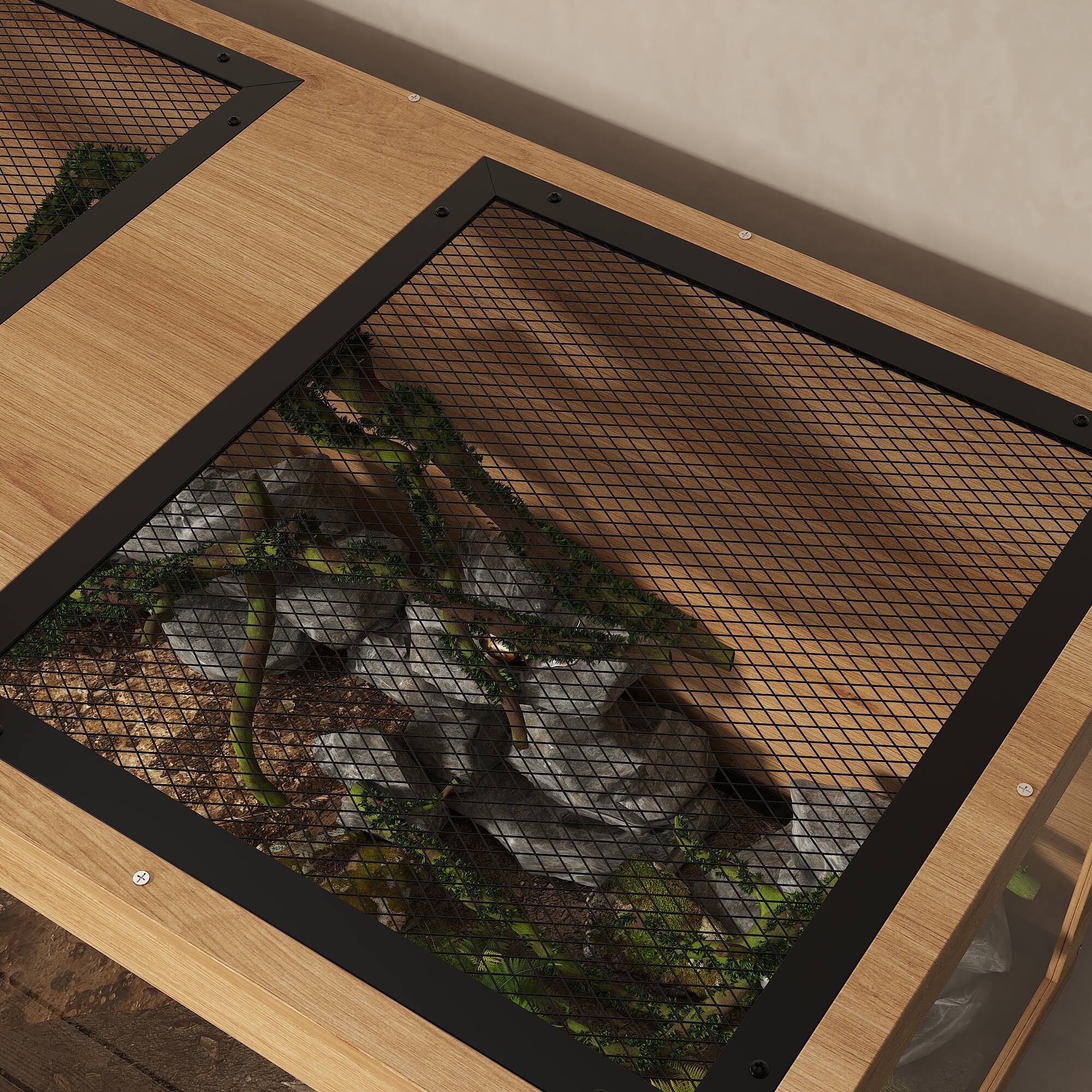 Alt View 6. Famapy - Reptile Enclosure Cabinet with Storage – Glass Terrarium Habitat for Lizards, Geckos, Turtles, Snakes & More.