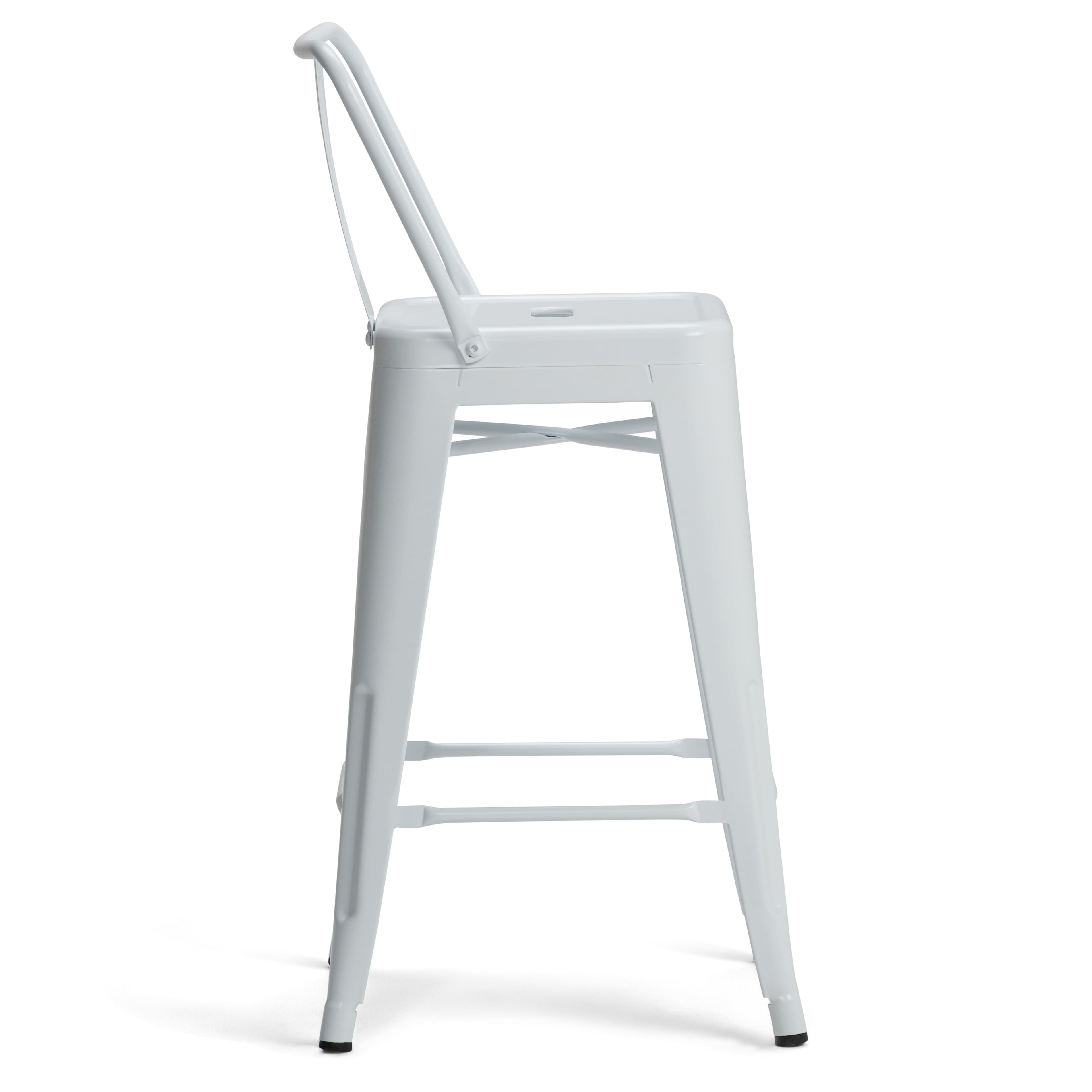 Alt View Zoom 15. Simpli Home - Rayne Metal Counter Height Stool (Set of 4) - White.