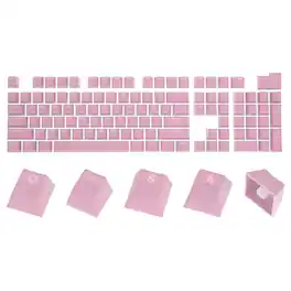 Unique Bargains - 104 Key PBT Keycap Set OEM Profile Double Shot 60% for 61/68/87/98/100/104 Keys Mechanical Keyboard - Light Pink