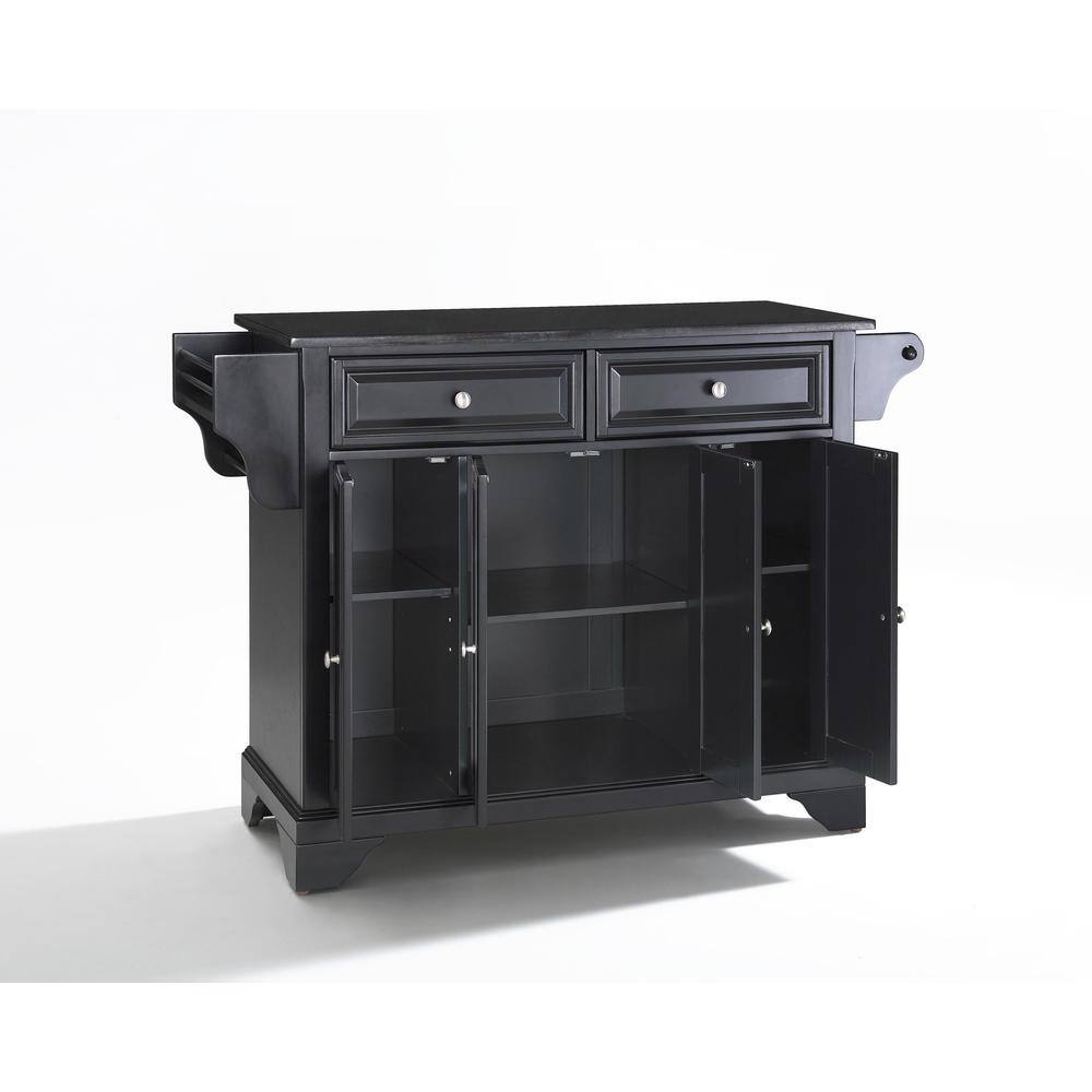 Angle. Crosley Furniture - Lafayette Granite Top Full Size Kitchen Island/Cart - Black.