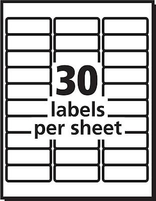 30 labels per sheet