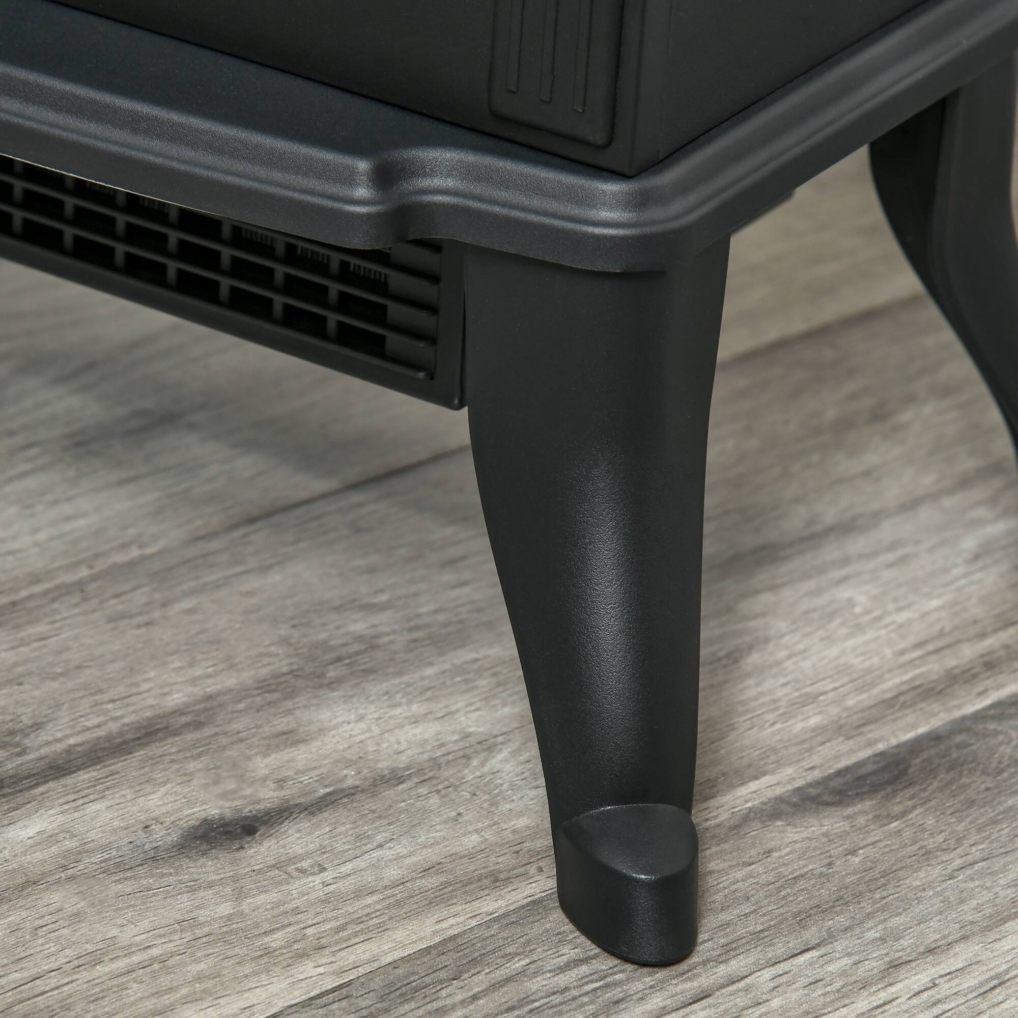 Alt View 5. Homcom - 17" Freestanding Electric Fireplace Stove, Fire Place Heater with Realistic Log and Flame Effect and Overheat Protection.