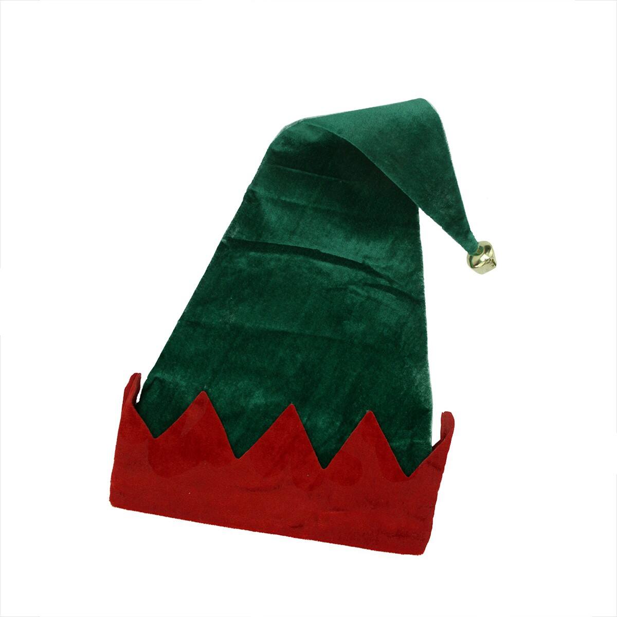 Alt View 1. Northlight - 22" Green and Red Unisex Adult Christmas Elf Hat Costume Accessory - One Size - Green.