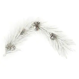 BreeBe - Flocked Long Needle Pine Garland 48"L - White, Green