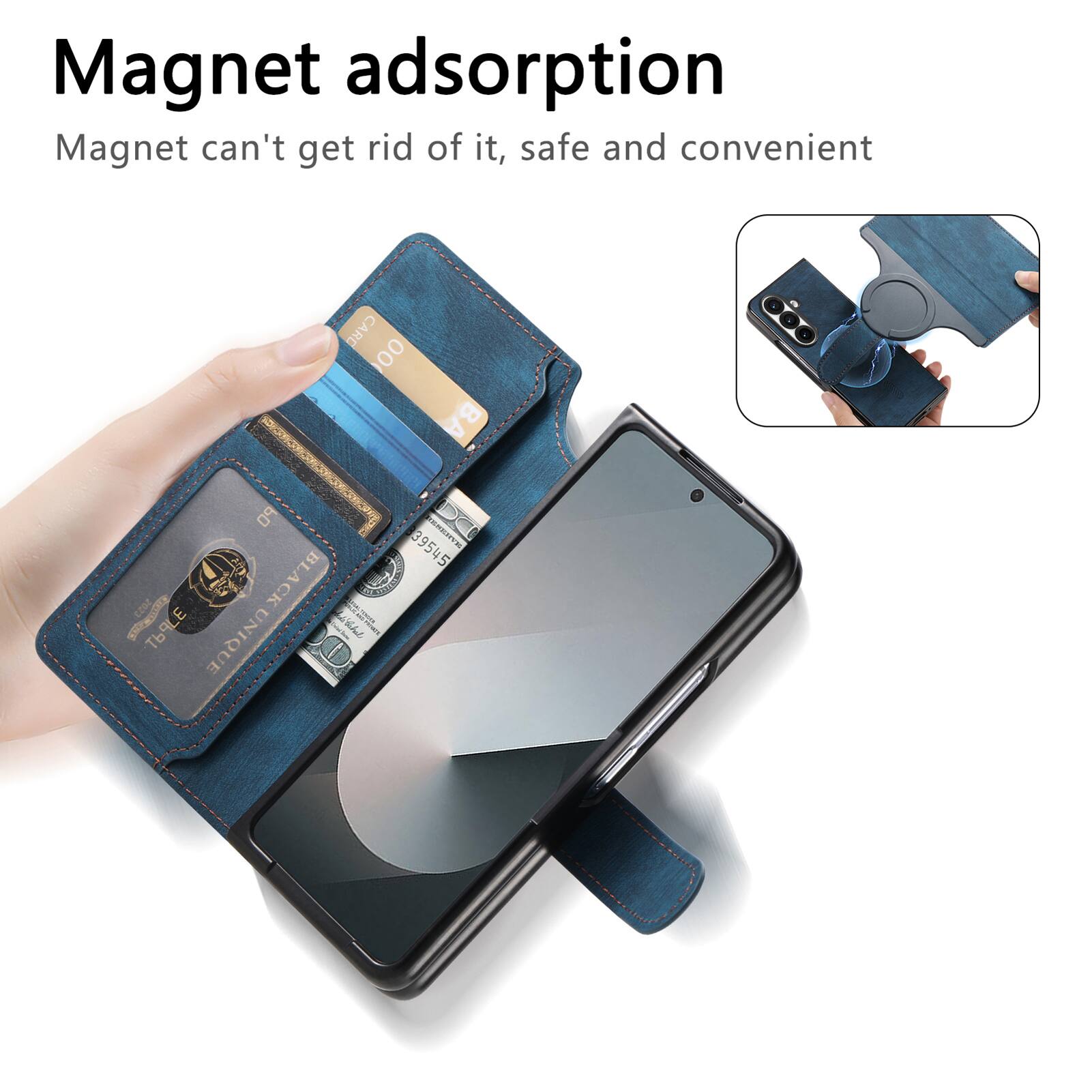 Magnet adsorption  
Magnet can't get rid of it, safe and convenient  

3 CARD  
00 B PO 5 BLA - LEne CK - K  
Y7 2as - UNIQUE I C  
39545 RESTE