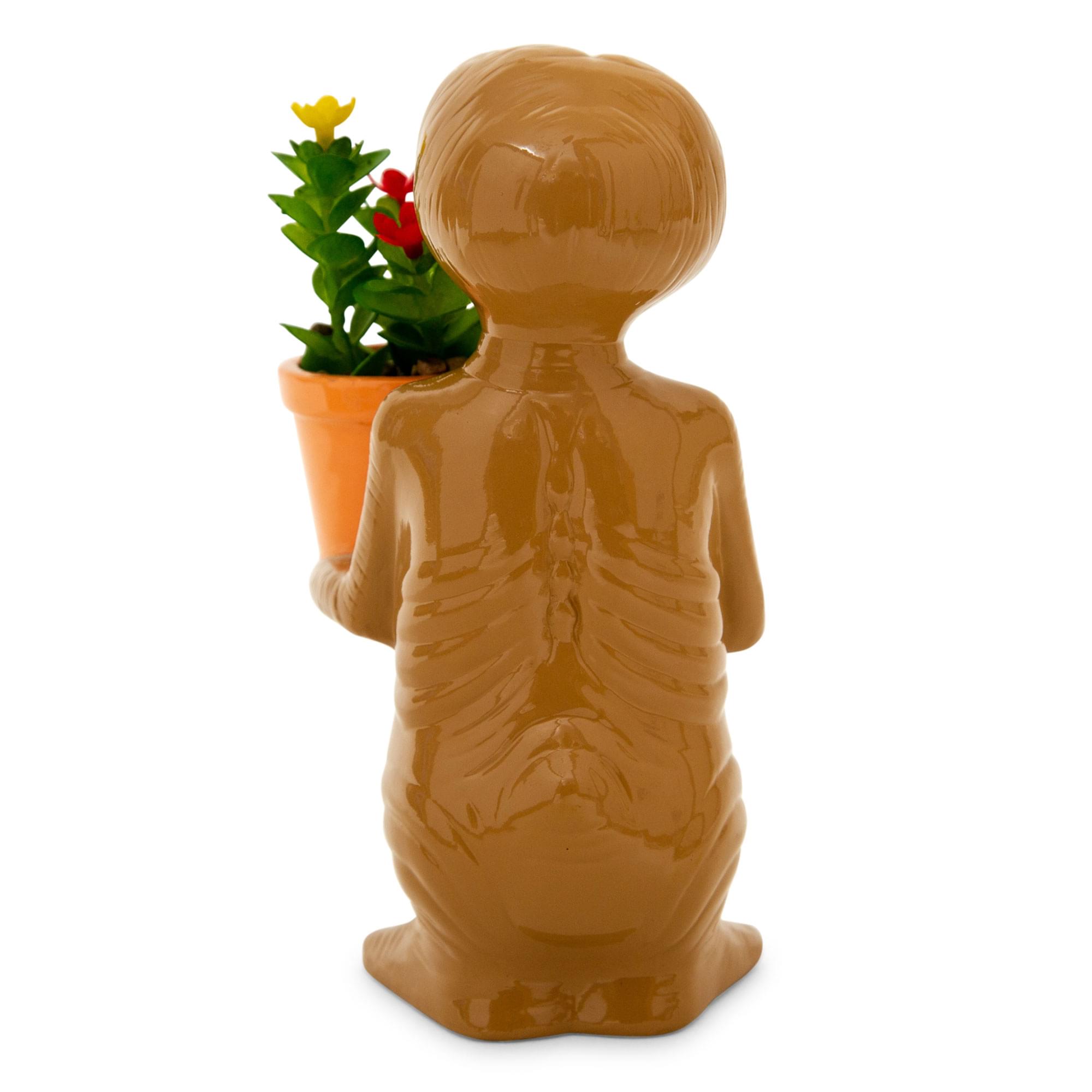 Alt View 2. Silver Buffalo - E.T. The Extra-Terrestrial 7-Inch Ceramic Planter With Artificial Succulent - Brown.