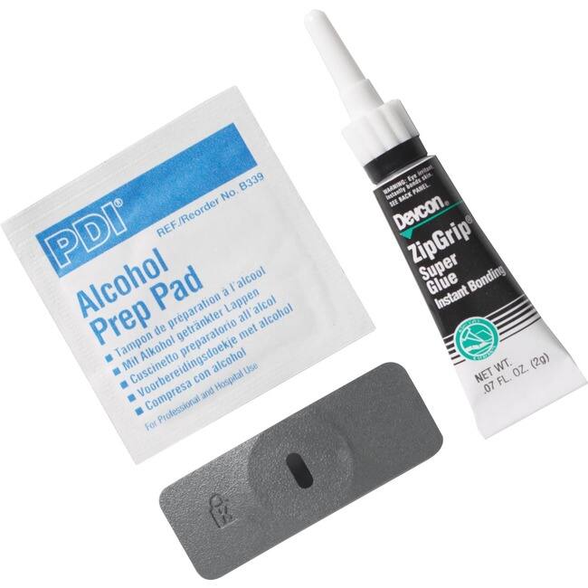 **PDI® Alcohol Prep Pad**

- Tampon alcool préparation Lappen all alcol alcohol Prep
- Mil Alkohol getränkter Lappen
- Cuscinetto preparatorio all alcol
- Voorbereidingsdoekje met alcohol
- Compresa con alcool

For Professional and Hospital Use

**Devcon ZipGrip Super Glue Instant Bonding**

- NET WT. 0.07 FL. OZ. (2g)

WARNING: See back panel.