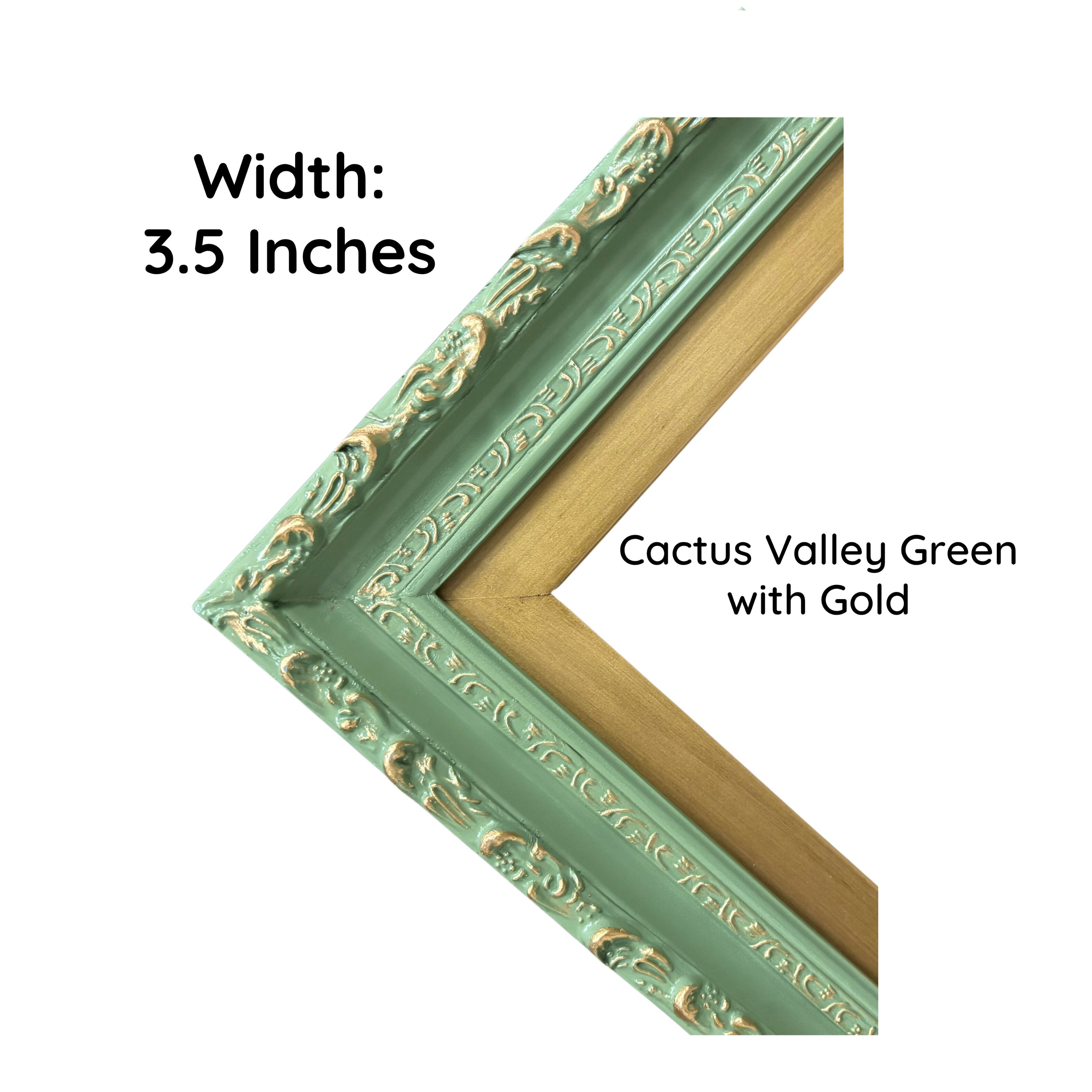 Width: 3.5 Inches  
Cactus Valley Green with Gold