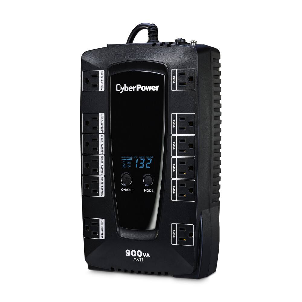 CyberPower SURGE BATTERY  
SURGE+BATTERY  
SURGE SURGE SURGE SURGE  
ON/OFF MODE  
900VA AVR