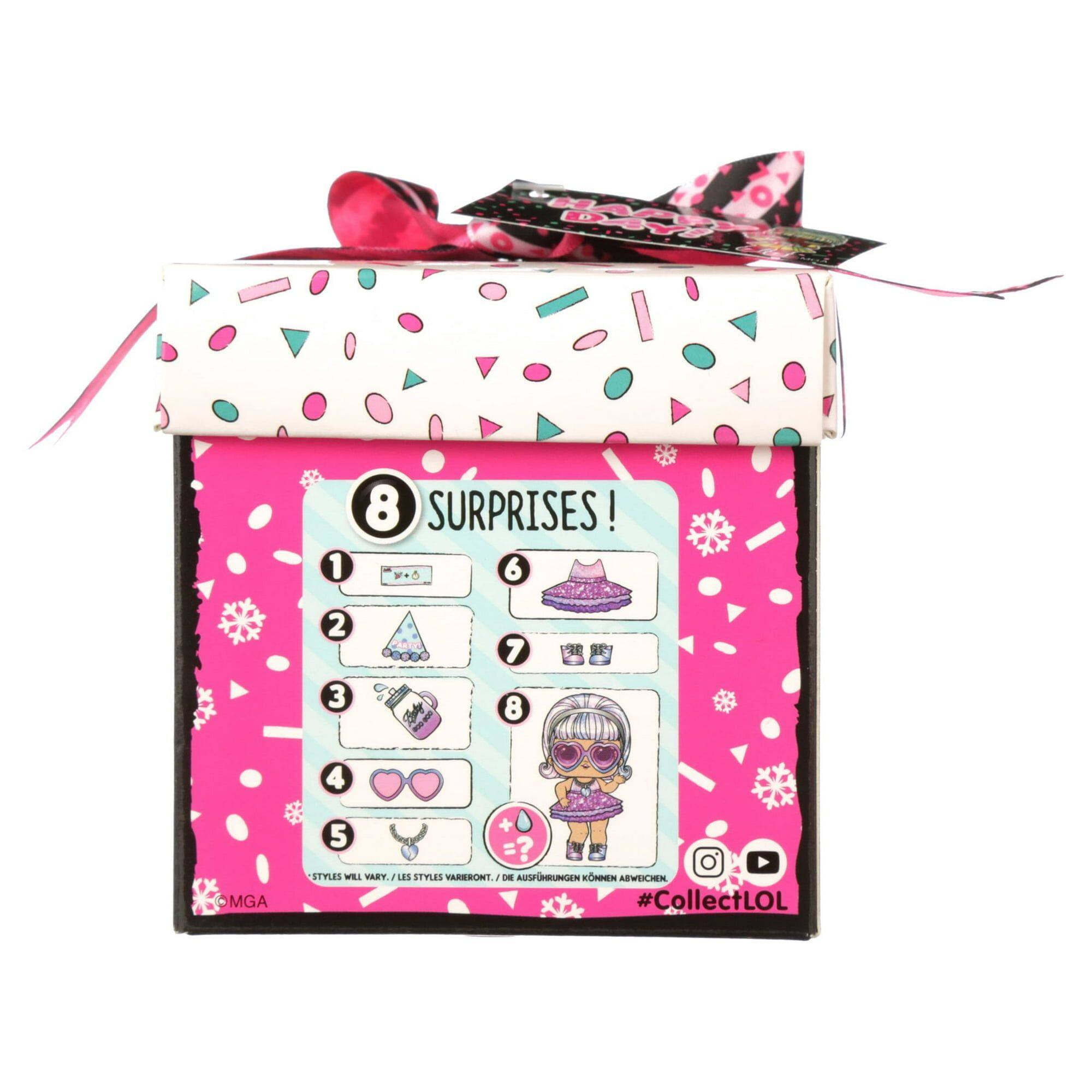 The text on the image reads:

"8 SURPRISES! 1 2 3 4 5 6 7 8 MGA + 5 =? STYLES WELL VARY s STYLES VARYROWT. 1 - AUSCHNITTEN KÖNNEN AUSGEHEN #CollectLOL"