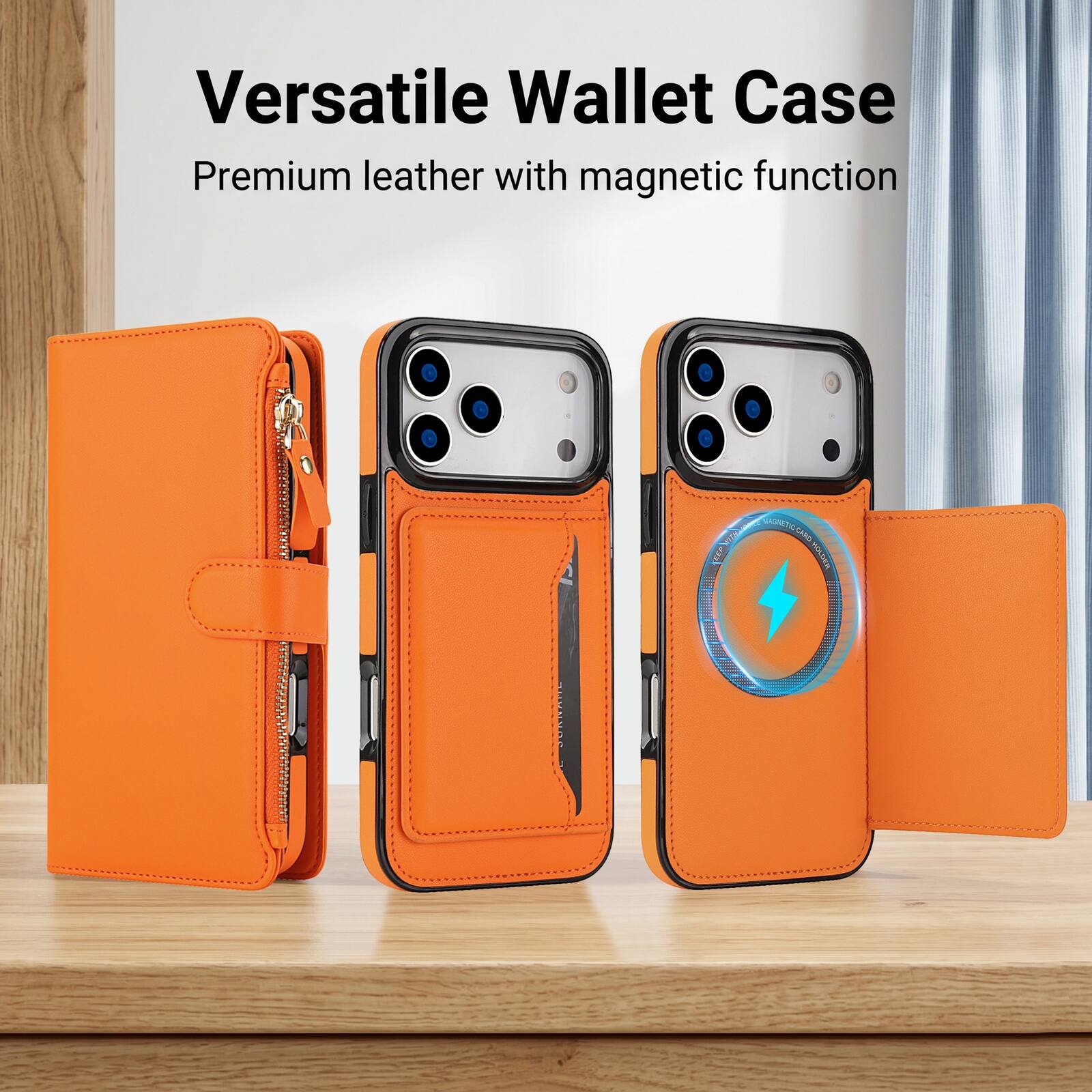 Versatile Wallet Case  
Premium leather with magnetic function