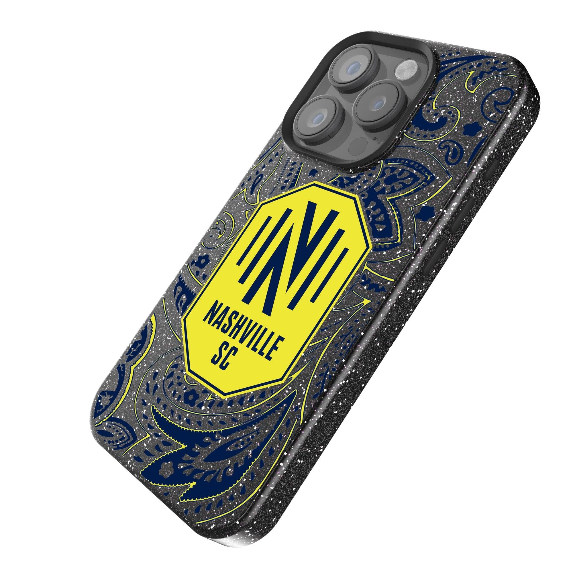 Alt View 1. Keyscaper - Black Nashville SC iPhone Bling Case - 16 Pro Max - Black.