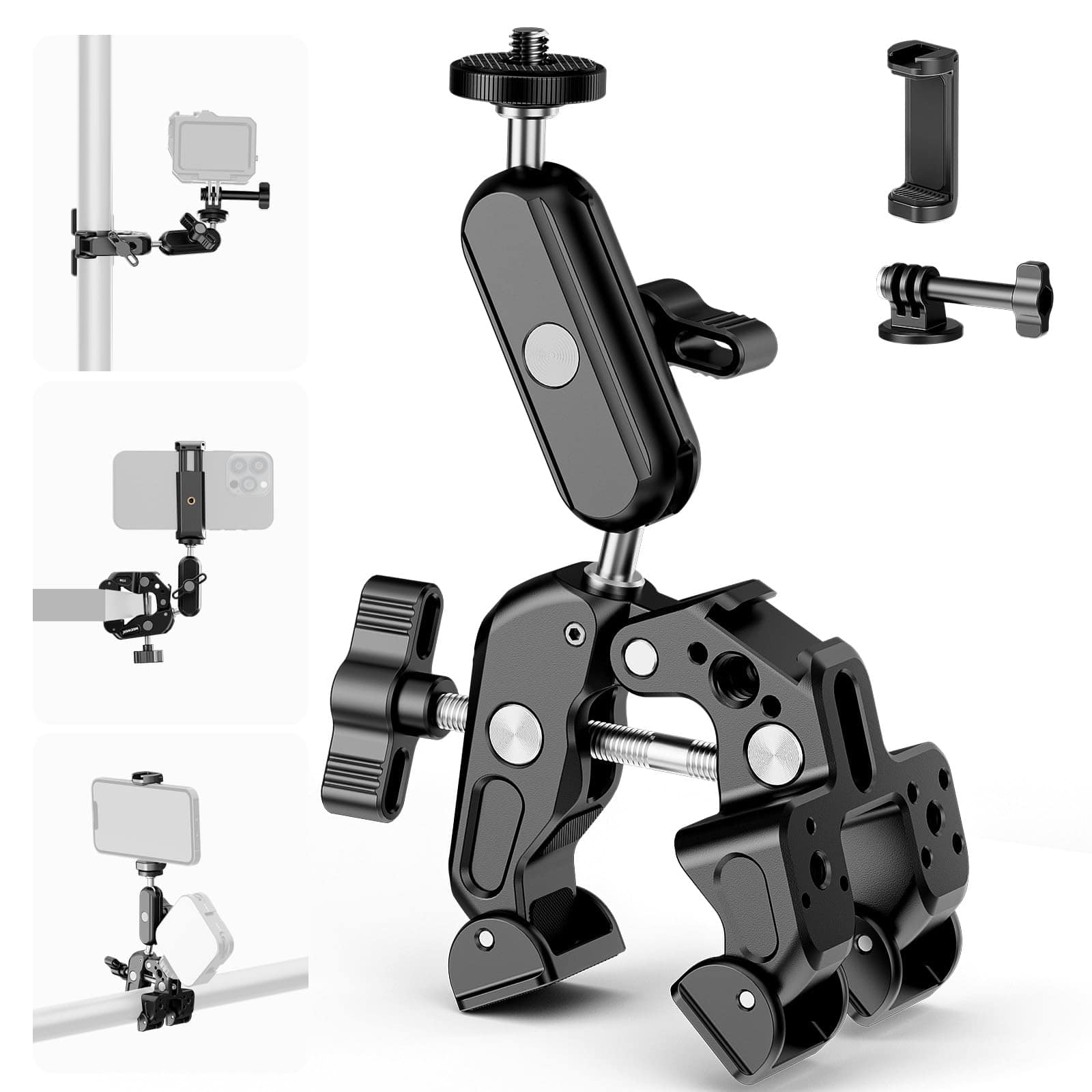 Neewer - Super Clamp with Magic Arm & Ballhead - Cold Shoe Mount for Phone & Action Camera