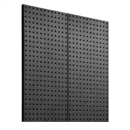 VEVOR - Metal Pegboard Panels, 24" x 12" Pegboard, 2 Panels, Heavy Duty Steel Peg Board Wall Organizer, for Living Room Garage - Black