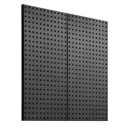 Front. VEVOR - Metal Pegboard Panels, 32" x 16" Pegboard, 2 Panels, Heavy Duty Steel Peg Board Wall Organizer, for Living Room Garage - Black.