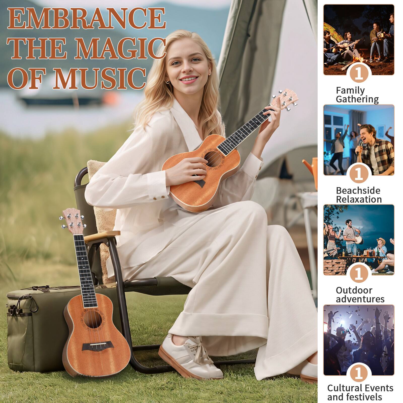 EMBRACE THE MAGIC OF MUSIC

1. Family Gathering
1. Beachside Relaxation
1. Outdoor Adventures
1. Cultural Events and Festivals