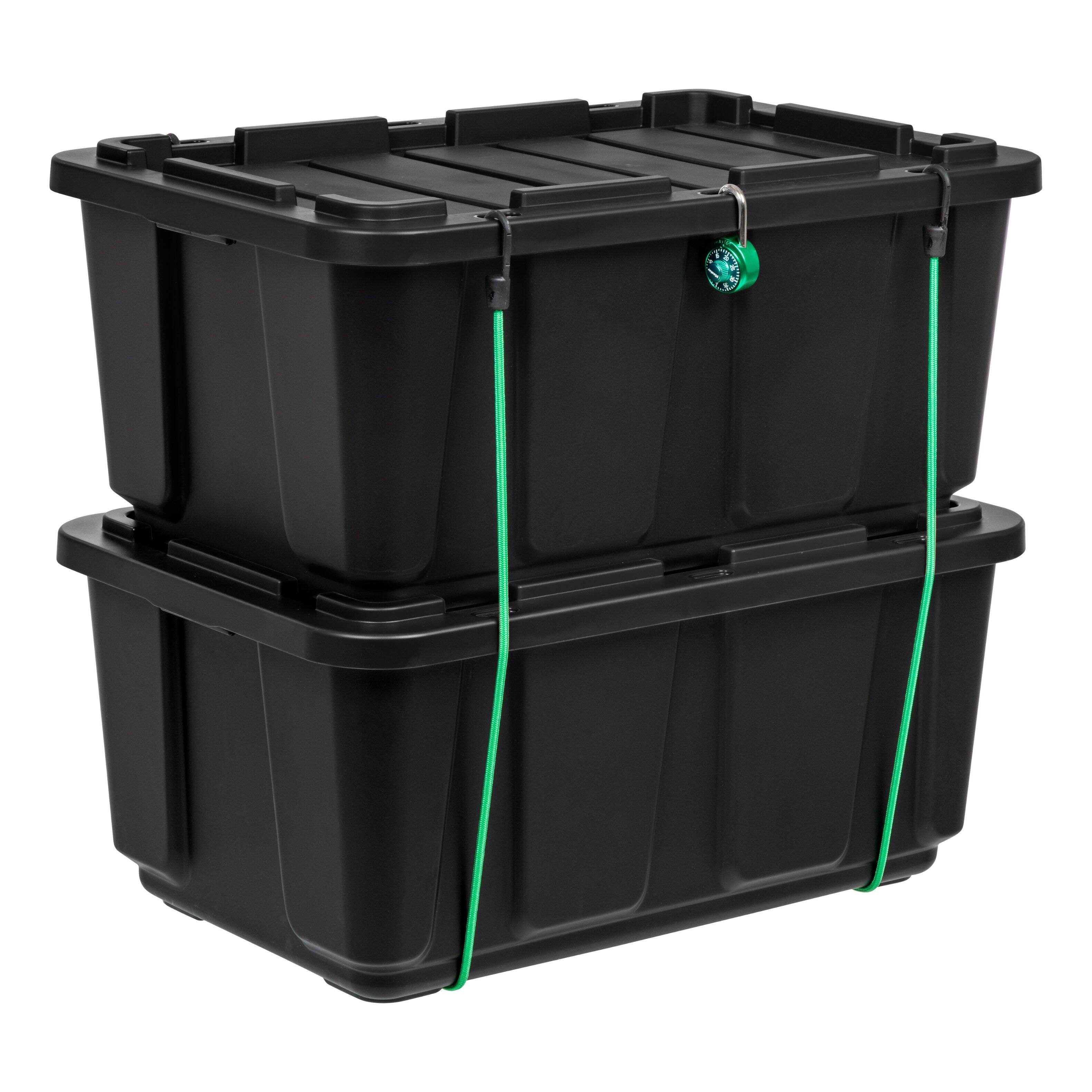 Alt View 7. IRIS USA - IRIS USA 27Gal/108Qt Large All-Weather Heavy-Duty Stackable Storage Plastic Bin Tote Container with Quick Snap Lid.