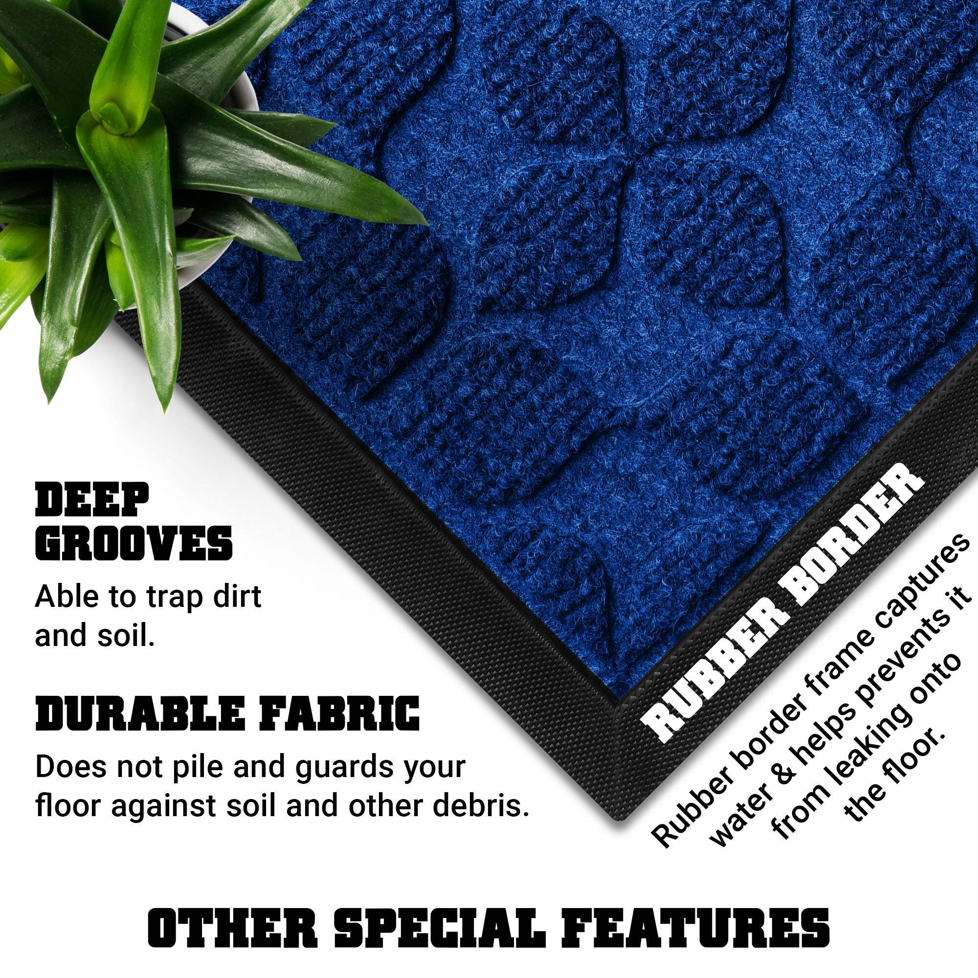 G128 Home Entrance Geometric Floral Door Mat — 17 x 29.5 in, Thick