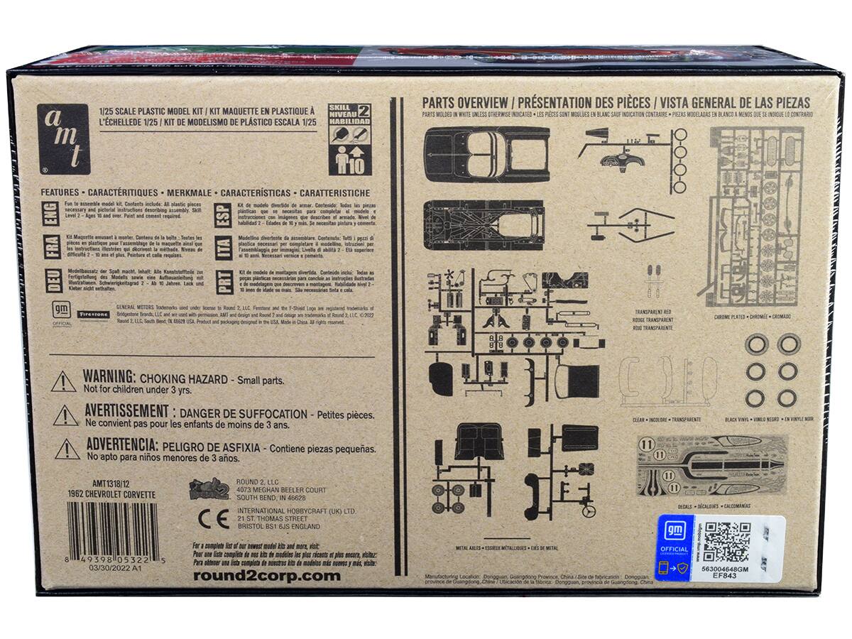 Sure, here is the corrected and grouped text from the image:

---

**1/25 SCALE PLASTIC MODEL KIT / KIT MAQUETTE EN PLASTIQUE / KIT DE MODELISMO DE PLÁSTICO / KIT MODELISMO PLÁSTICO / KIT MODELISMO PLÁSTICO / KIT MODELISMO PLÁSTICO**

**SKILL LEVEL 2 / NIVEAU 2 / HABILIDAD 2 / NIVEL 2 / NIVEL 2 / NIVEL 2**

**FEATURES - CARACTÉRISTIQUES - MERKMALE - CARACTERÍSTICAS - CARATTERISTICHE**

- Fun to assemble kit. Contains all plastic pieces to assemble the model. Ages 8 and up. Paint and glue not included. All pieces are pre-cut. Paint and glue not included. All pieces are pre-cut. Paint and glue not included. All pieces are pre-cut. Paint and glue not included. All pieces are pre-cut. Paint and glue not included. All pieces are pre-cut. Paint and glue not included. All pieces are pre-cut. Paint and glue not included. All pieces are pre-cut. Paint and glue