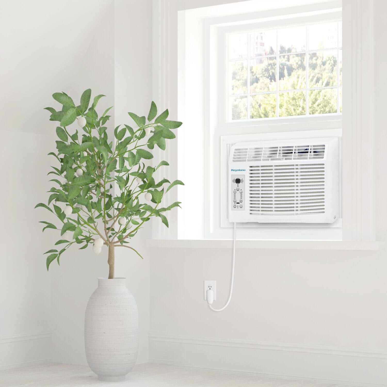 Alt View 25. Keystone - Keystone 6,000 BTU 115V 250 Sq. Ft. Window Air Conditioner - White.