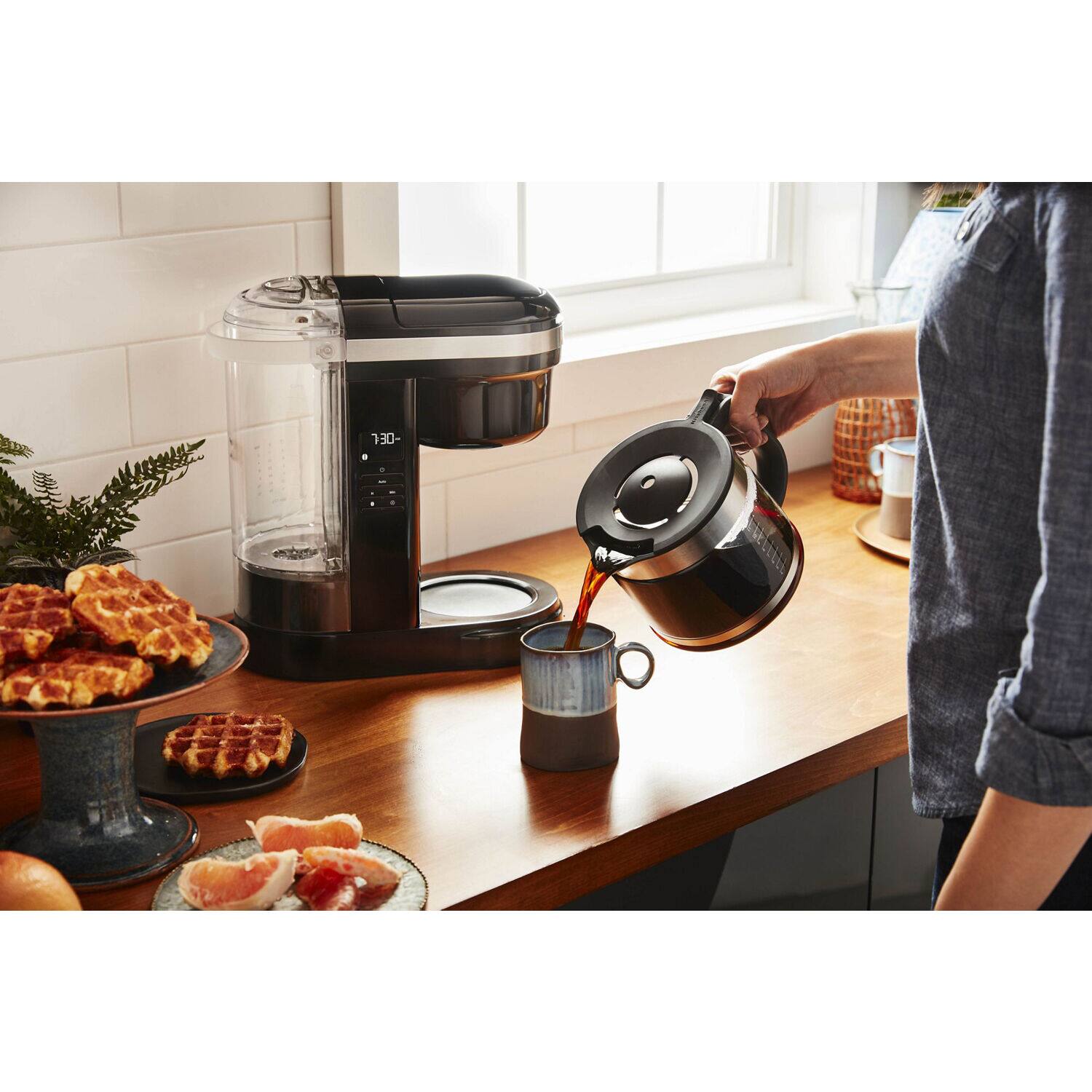 Alt View 3. KitchenAid - 12-Cup Drip Coffee Maker with Spiral Showerhead in Onyx Black - Onyx Black.