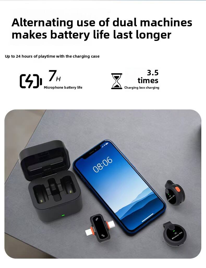 Alternating use of dual machines makes battery life last longer

Up to 24 hours of playtime with the charging case

7H Microphone battery life

3.5 times Charging box charging