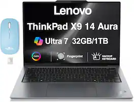 Lenovo - ThinkPad X9 14 Aura Edition Laptop 14.0 2.8K Display (Ultra 7-258V, 32GB, Win 11 Pro) w/Dockztorm Wireless Mouse - Thunder Grey