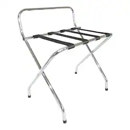 Hivvago - High Back Metal Folding Luggage Rack - Silver