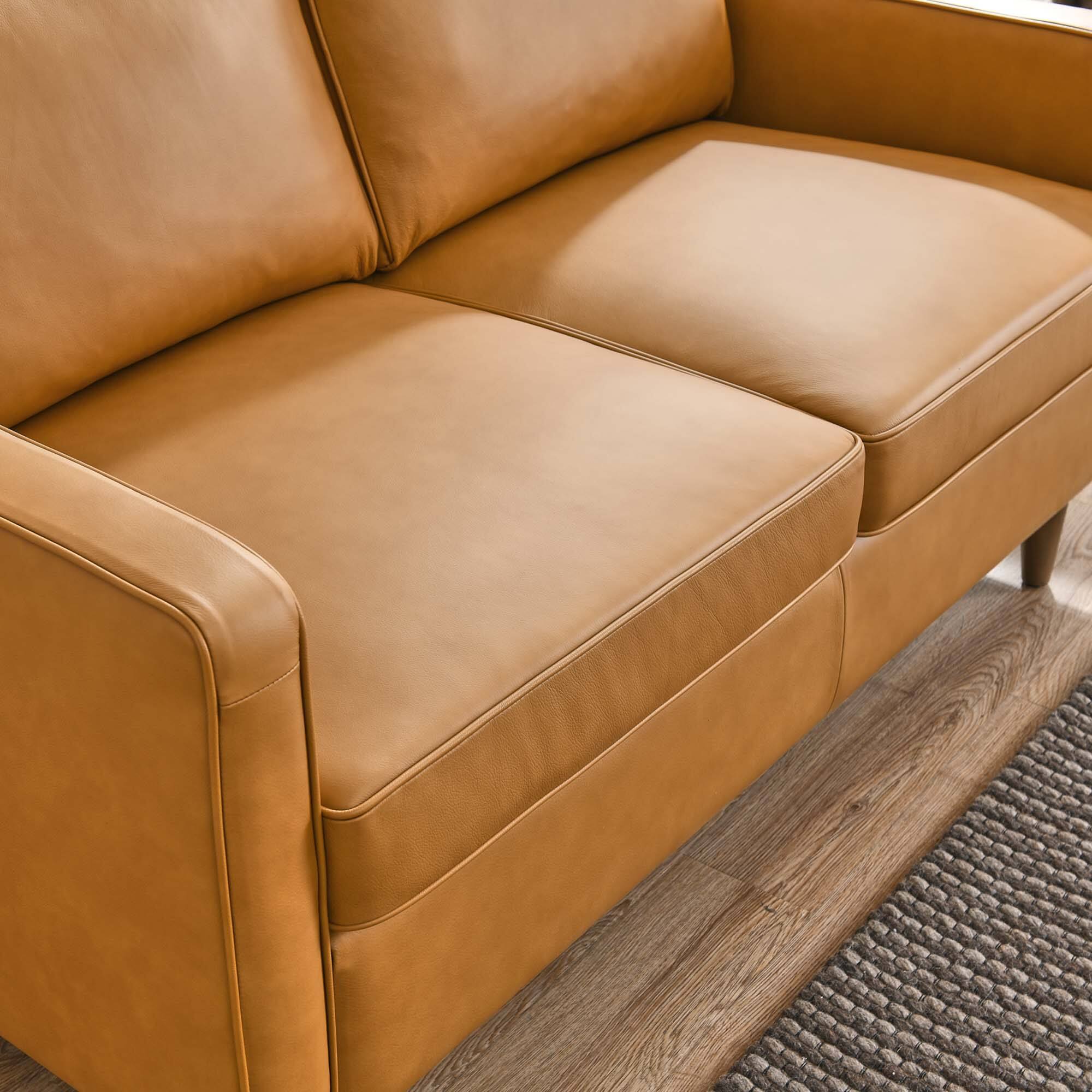 Back. Modway - Impart Genuine Leather Loveseat by Modway - Tan.