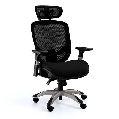 Front. Staples - Hyken XL Ergonomic Fabric Swivel Big & Tall Chair (ST63145) - Black.