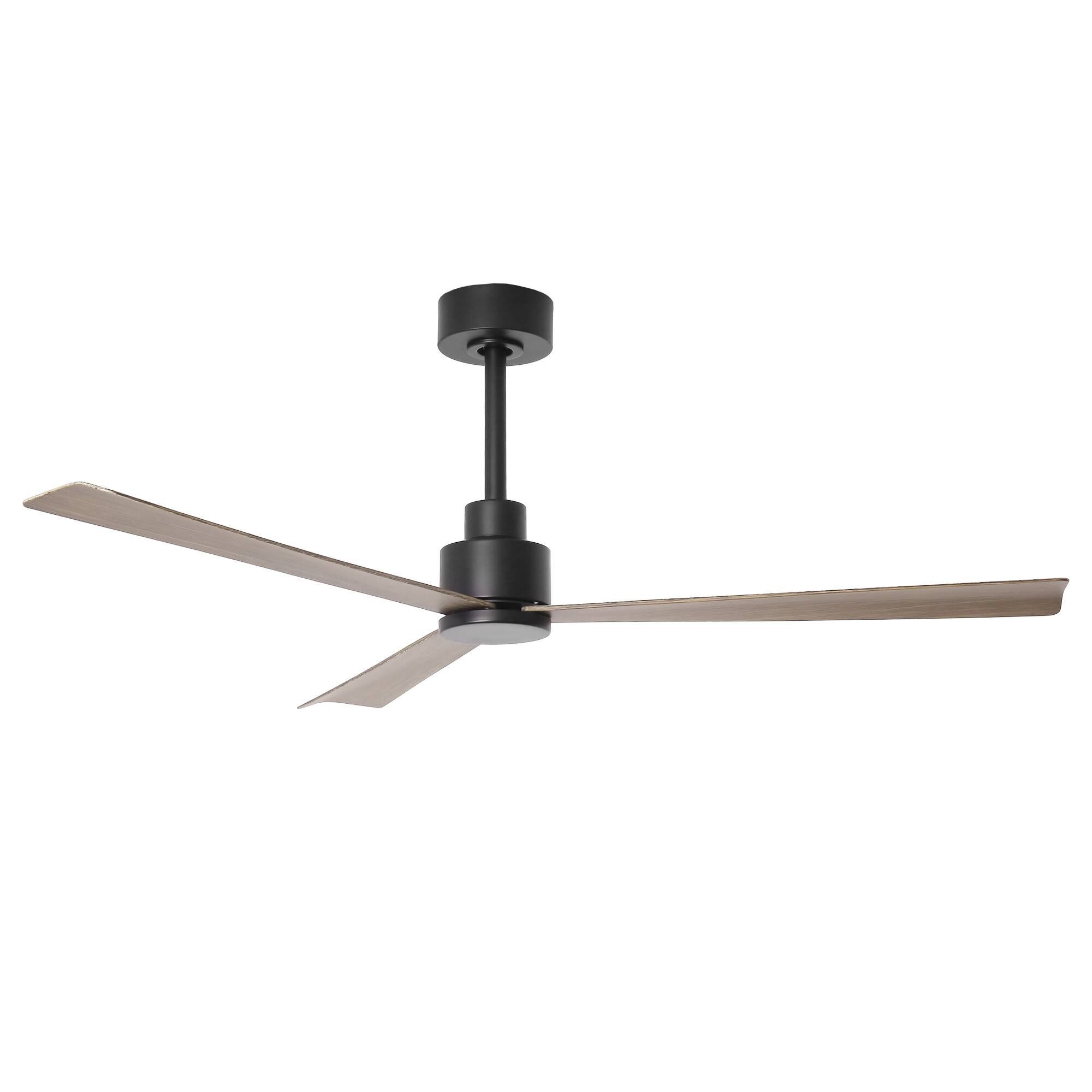 Alt View 6. Parrot Uncle - 52" Modern 3-Blade Ceiling Fan with Reversible DC Motor, 6-Speed, Remote Control, No Light - Brown.