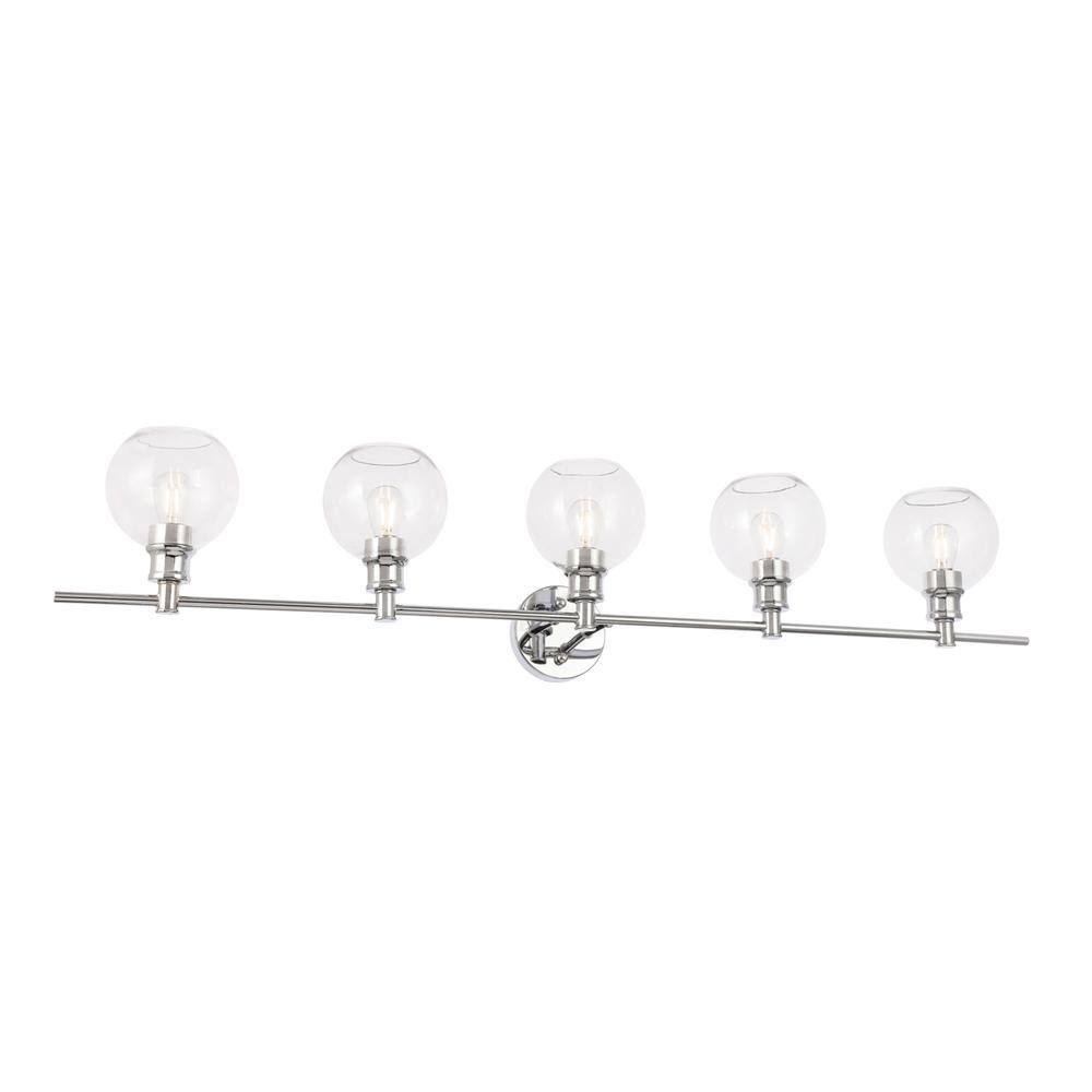 Alt View 9. Living District - Collier 5 light Chrome and Clear glass Wall sconce - Chrome And Clear Glass.