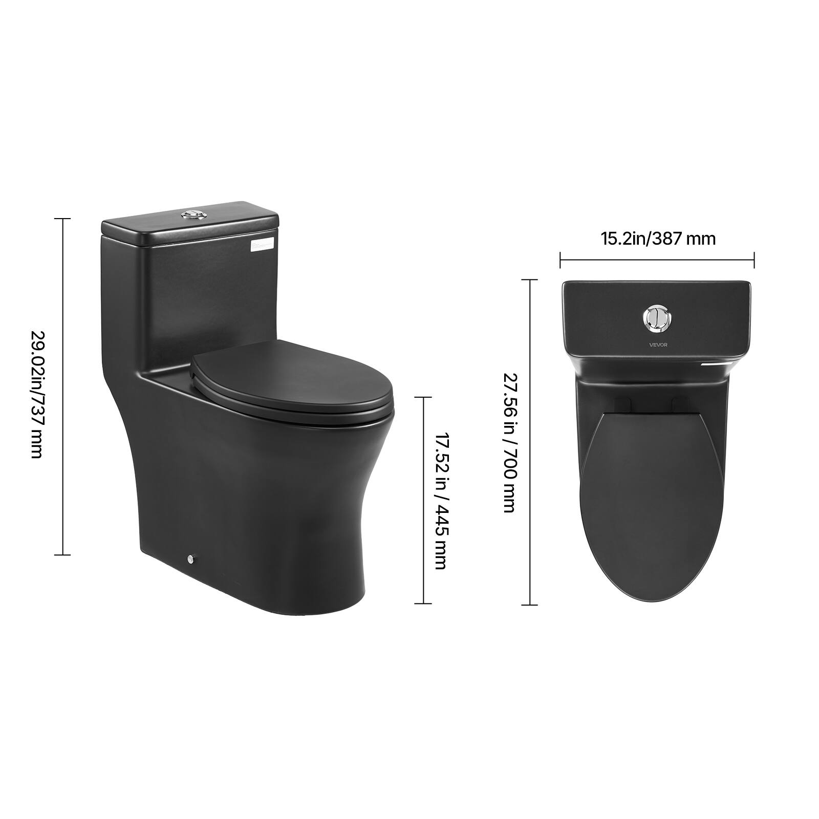 15.2 in / 387 mm  
29.02 in / 737 mm  
17.52 in / 445 mm  
27.56 in / 700 mm