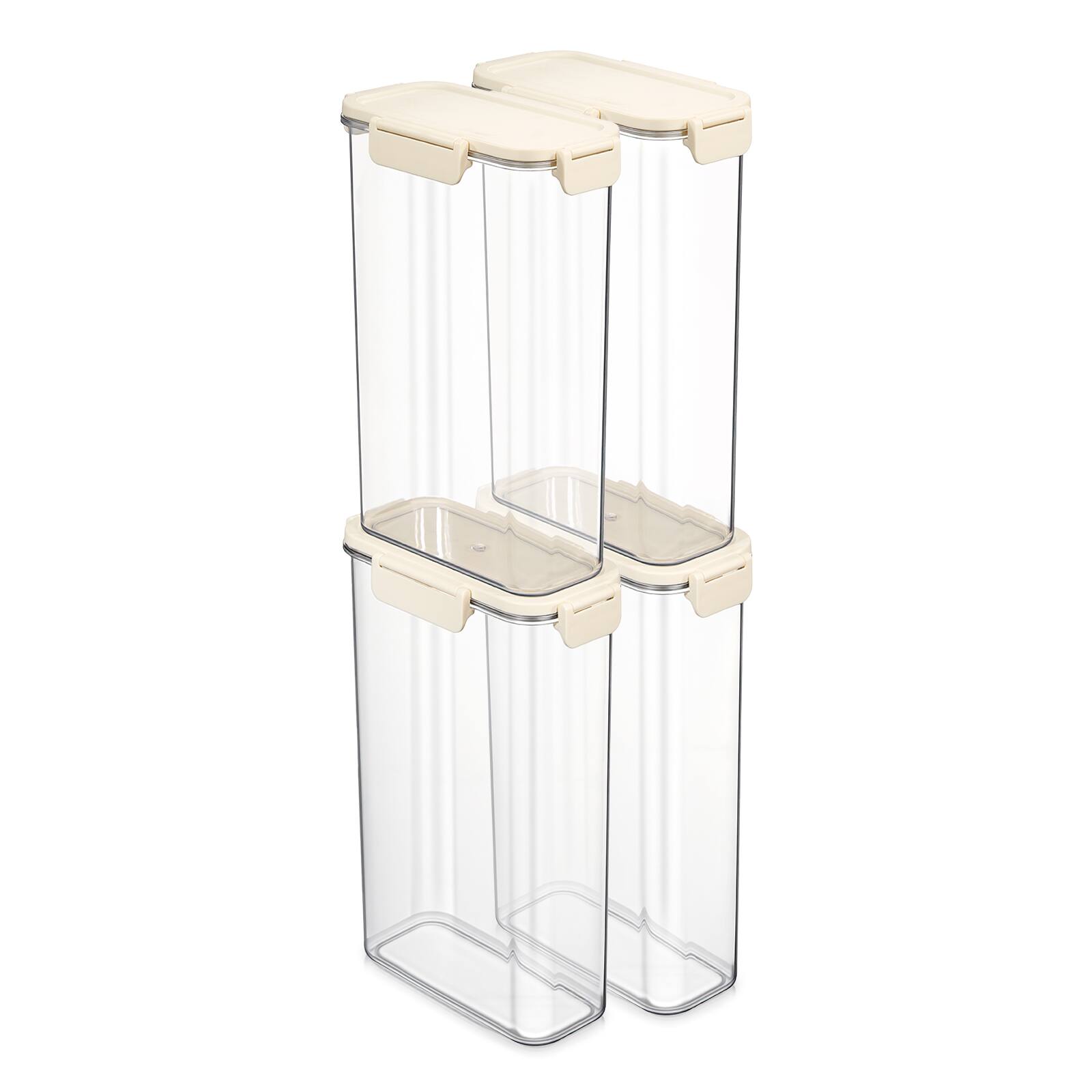 Angle. Sorbus - Sorbus 4 Pack Airtight Food Storage Containers- Clear Stackable Pantry Canisters with Secure Lid for Rice, Cereal, Flour - Clear.