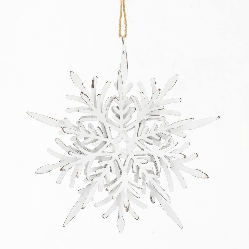 Back. Dexmalle - Dexmalle-Christmas Tree Decorative  Iron Snowflake Hanger,Set of 6-White - White.