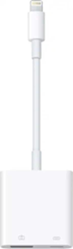 Front. Apple - Lightning to USB 3 Camera Adapter - White.