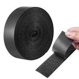 VEVOR - 16 ft x 1.5 in Hook and Loop Tape, Hook Loop Heavy Duty Strips Rolls, Strong Nylon Self Adhesive Strips Roll - Black