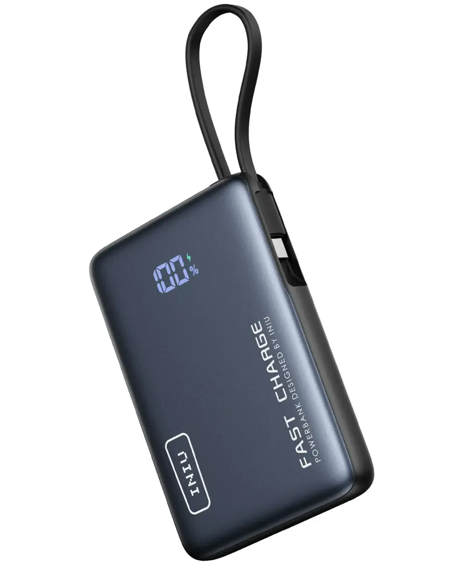 The text on the image reads: "Mini Iniu by Charge Designed Powerbank."