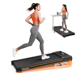 MERACH - W50 Lite Walking Pad Under Desk Treadmills 10% Auto Incline, 350lbs, 3HP, 16.5"x41.3" Spacious Running Belt - Black