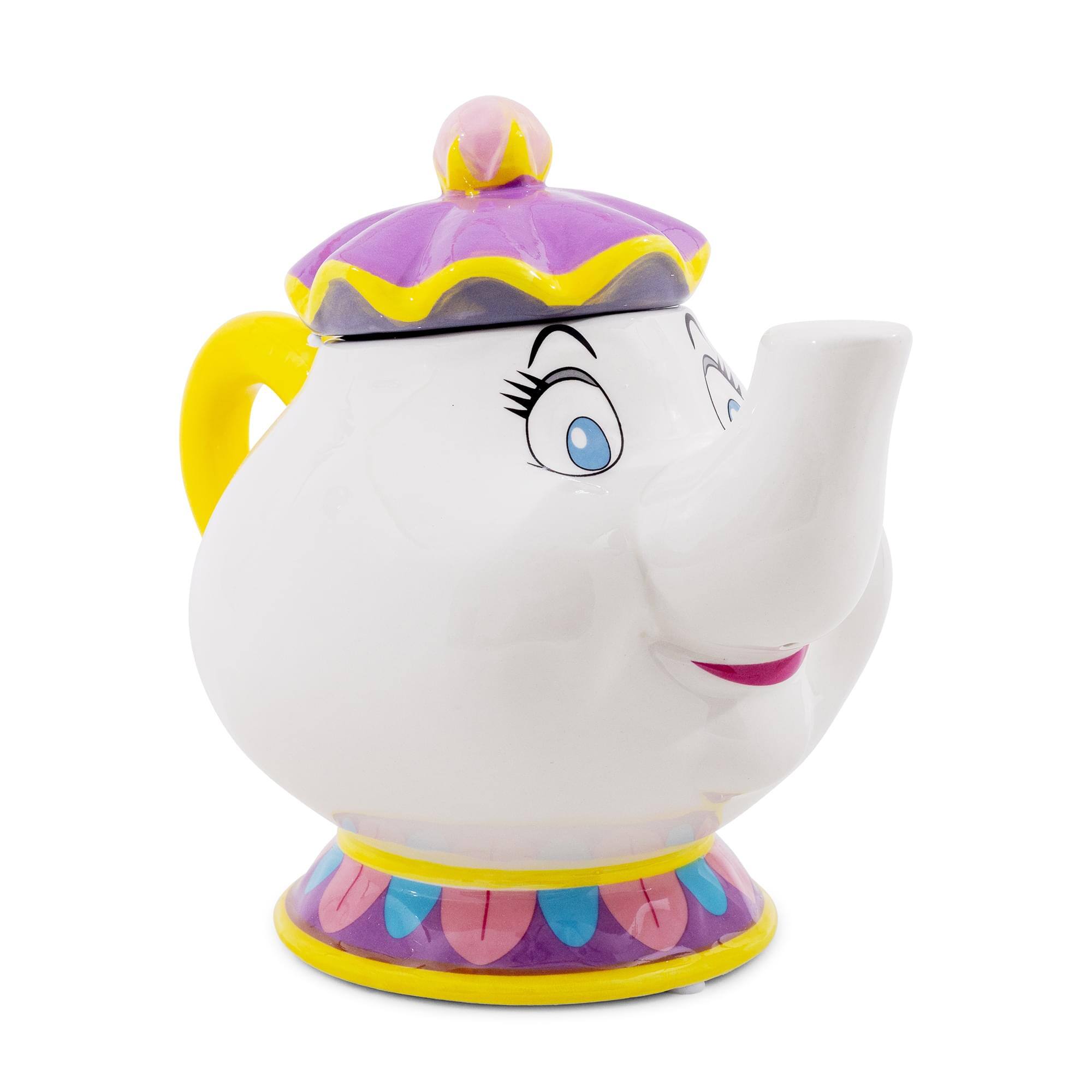 Front. Silver Buffalo - Disney Beauty and the Beast Mrs. Potts 10-Inch Sculpted Ceramic Snack Jar - Multi-Colored.