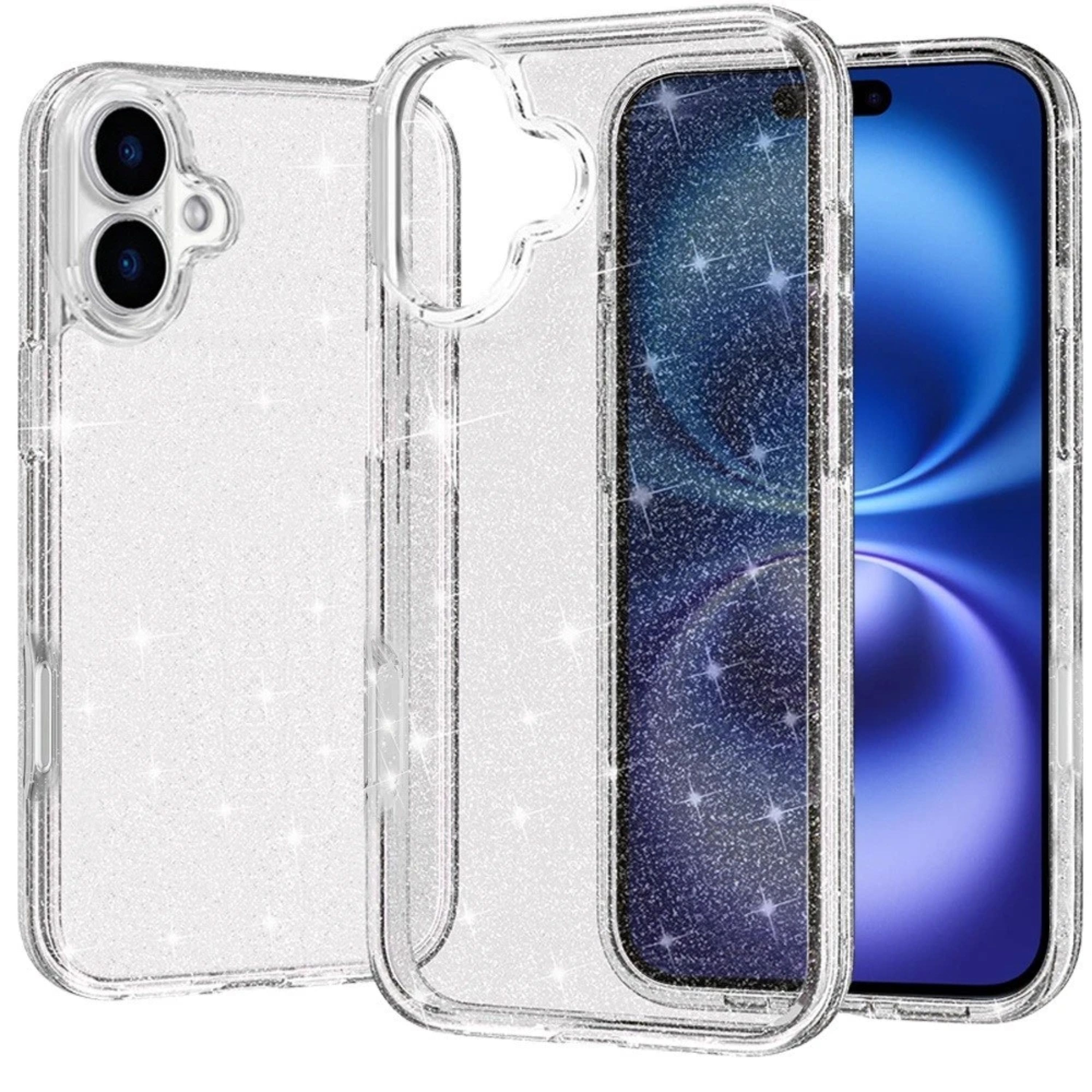Kitcheniva - Glitter Thick 3mm Translucent Phone Cover Plus Tempered Glass For iPhone 17 - Clear price history on PriceWatchPro