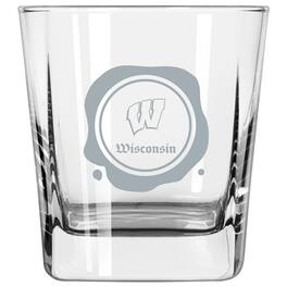 Logo Brands - Wisconsin Badgers 14oz. Frost Stamp Old Fashioned Glass - Multicolor