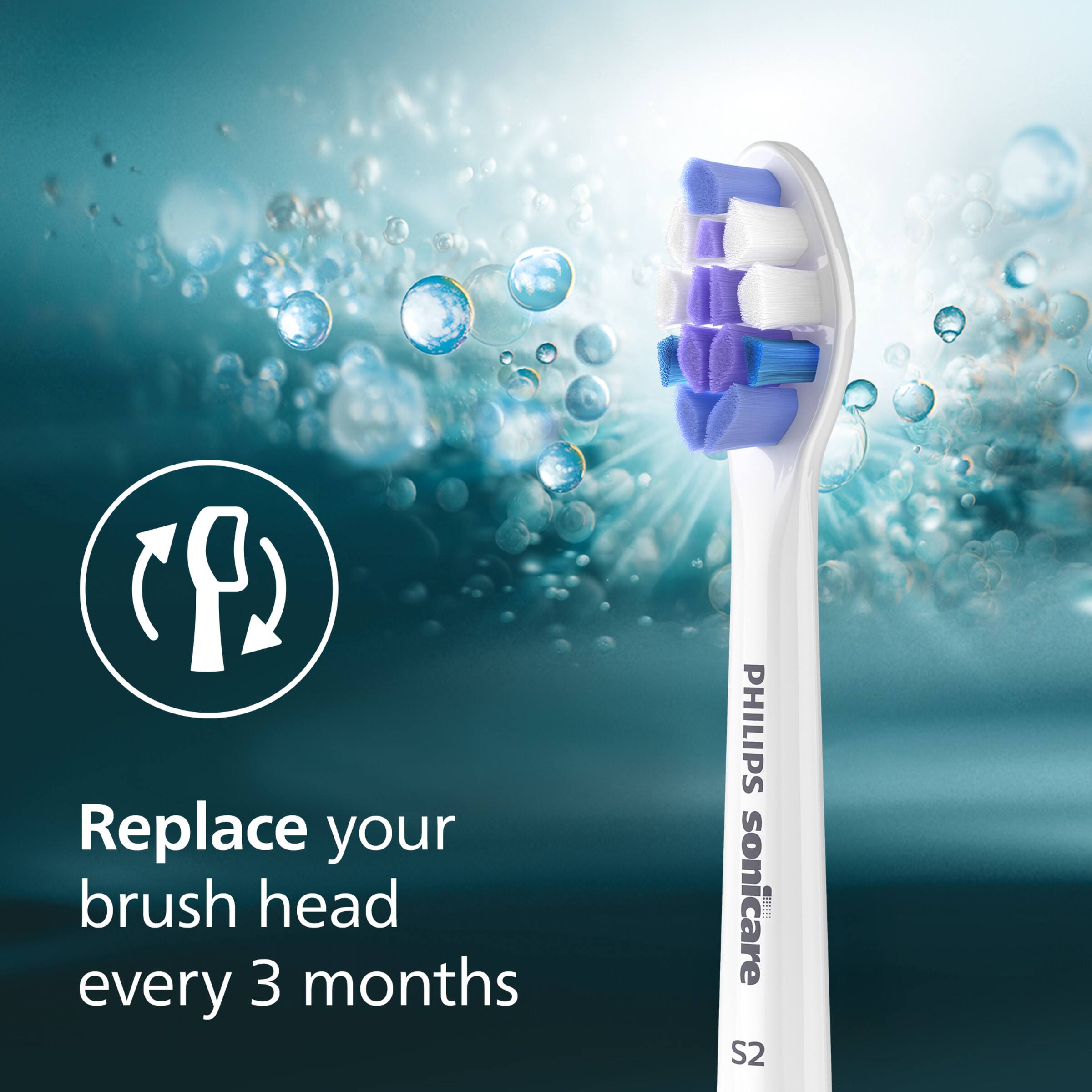 Replace your brush head every 3 months  
PHILIPS sonicare S2