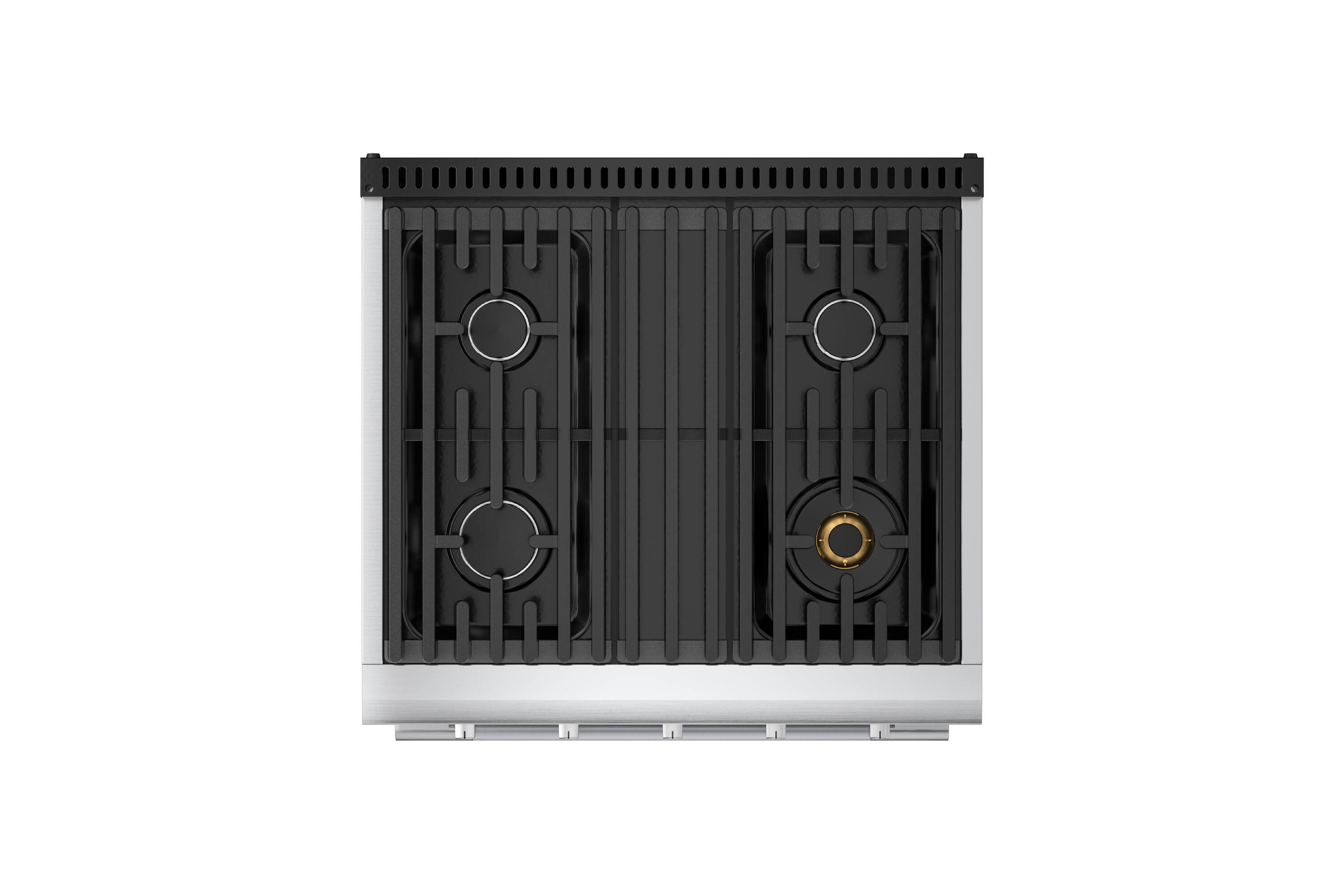 Alt View 8. Hauslane - HausPro 30 in. 4 Burners (20,000 BTU) Freestanding Dual Fuel Range - Stainless Steel.