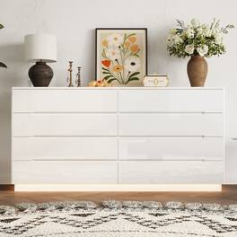 Famapy - Horizontal Dresser: High - Gloss Finish & Spacious Storage for Modern Spaces - White