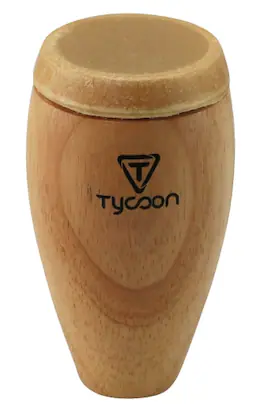 Tycoon Percussion - Large Conga Skin Shaker, Siam Oak Body Shaped like a Conga Drum, Rawhide Head
