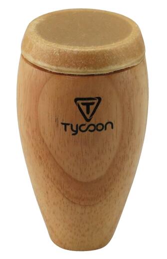 Front. Tycoon Percussion - Large Conga Skin Shaker, Siam Oak Body Shaped like a Conga Drum, Rawhide Head.
