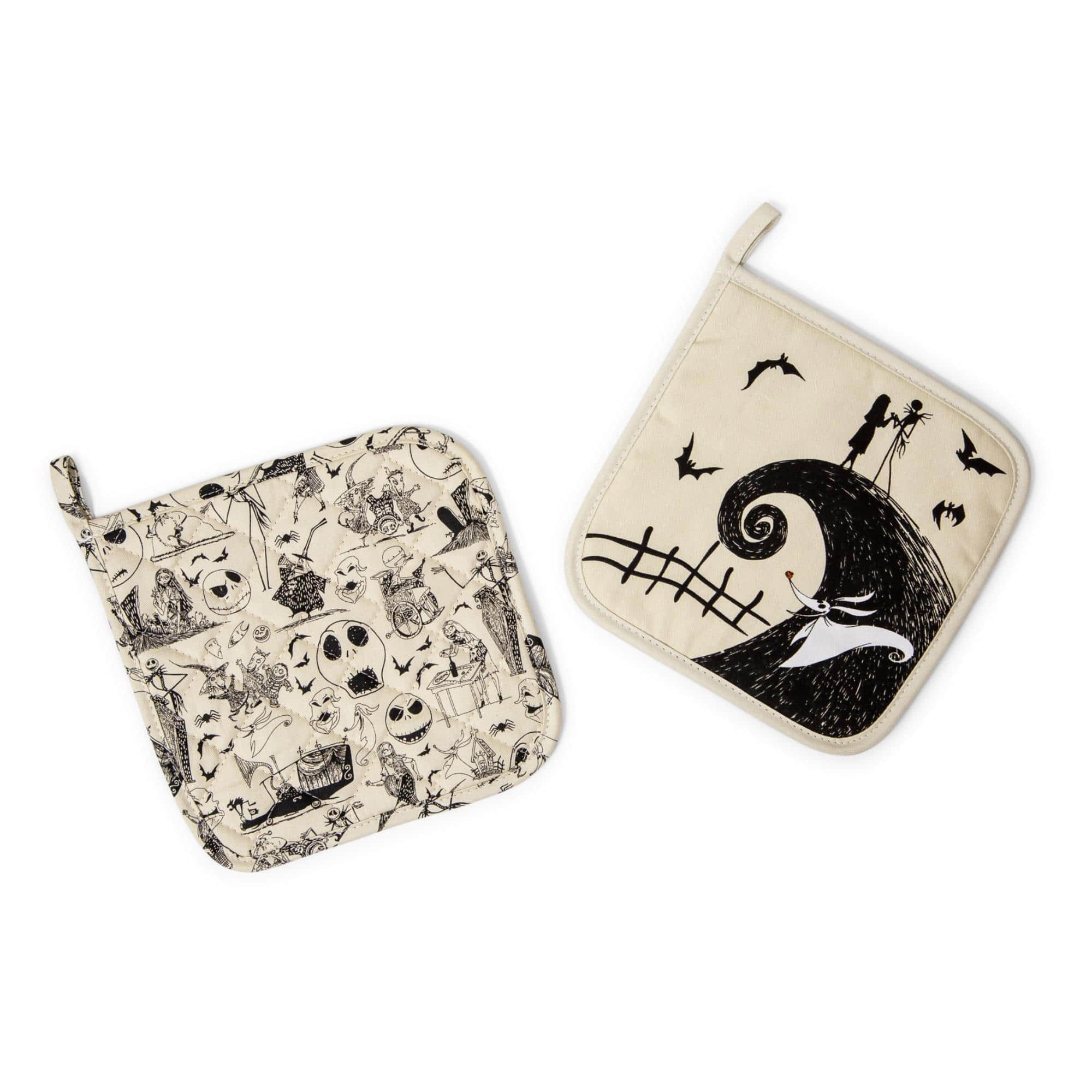 Disney - The Nightmare Before Christmas Kitchen Pot Holder | Set of 2 - Black/White