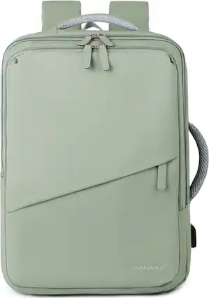 Front. SaharaCase - Water Resistant Backpack with USB Charging port and fits up to 16" laptop - Oasis Green.