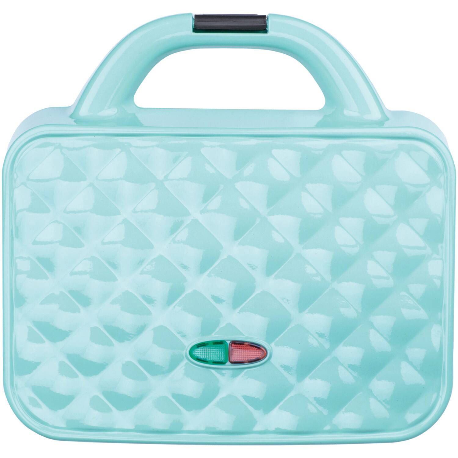 Back. Brentwood - Brentwood Couture Purse Non-Stick Dual Waffle Maker in Blue with Indicator Lights - Blue.